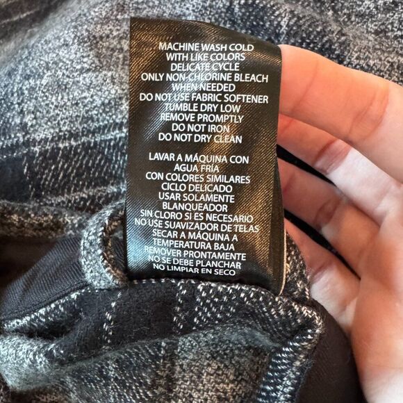 Colorado Clothing Shacket Men’s Medium Gray Black Plaid Flannel Shirt Jacket - Picture 5 of 12